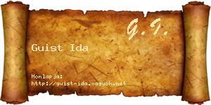 Guist Ida névjegykártya